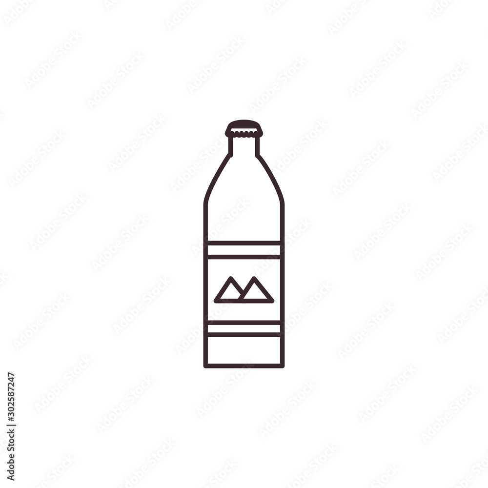 Isolated drink bottle icon line design Isolated drink bottle icon line design