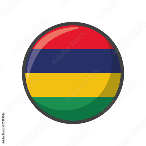 Isolated mauritius flag icon block design