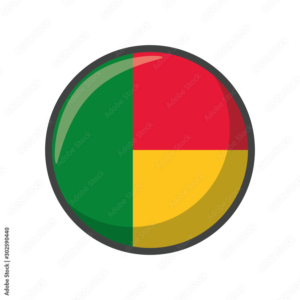 Isolated benin flag icon block design Isolated benin flag icon block design