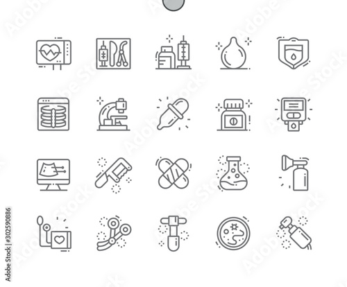 Medical Istruments Well-crafted Pixel Perfect Vector Thin Line Icons 30 2x Grid for Web Graphics and Apps. Simple Minimal Pictogram