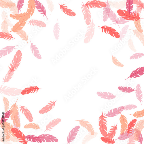 Falling feather elements soft vector design.