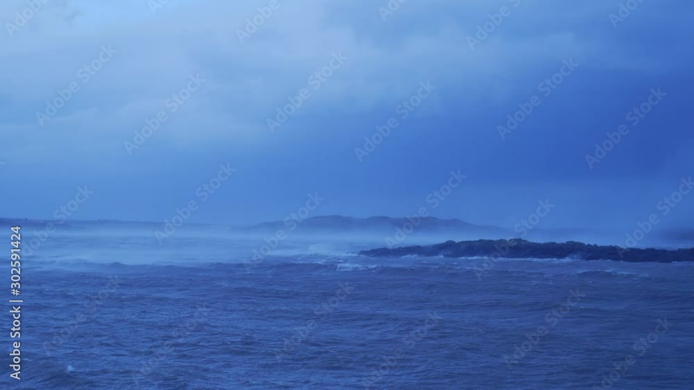 Panning Across Cold Winter Storm Passing Over Ocean In Iceland 1 Panning Across Cold Winter Storm Passing Over Ocean In Iceland 1
