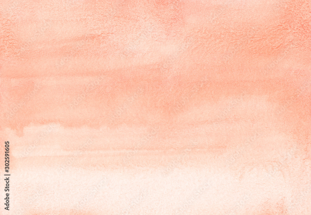 Watercolor pastel coral background texture. Light orange stains on paper.  Stock Illustration | Adobe Stock