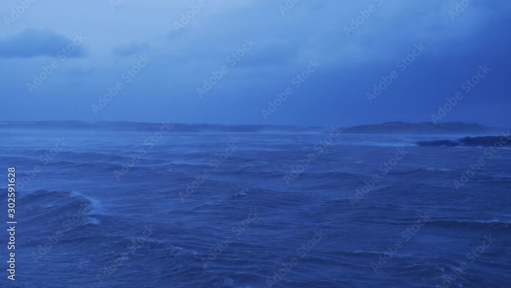 Panning Across Cold Winter Storm Passing Over Ocean In Iceland 3 Panning Across Cold Winter Storm Passing Over Ocean In Iceland 3