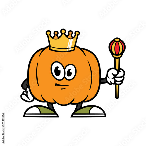 Cartoon King Pumpkin Character Illustration