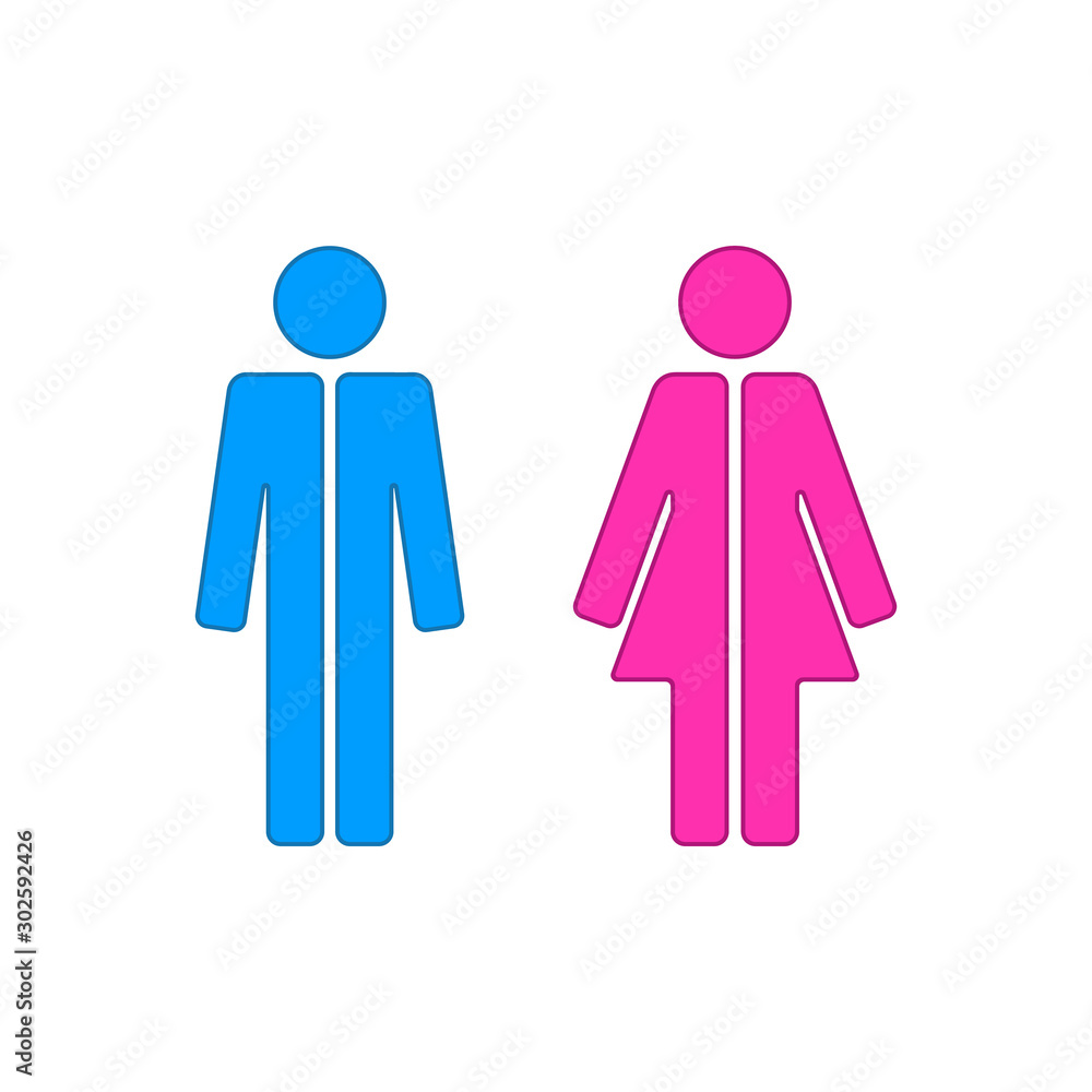 Symbols of gender. Male, female. Abstract concept, icon set. Vector illustration on white background. Symbols of gender. Male, female. Abstract concept, icon set. Vector illustration on white background.