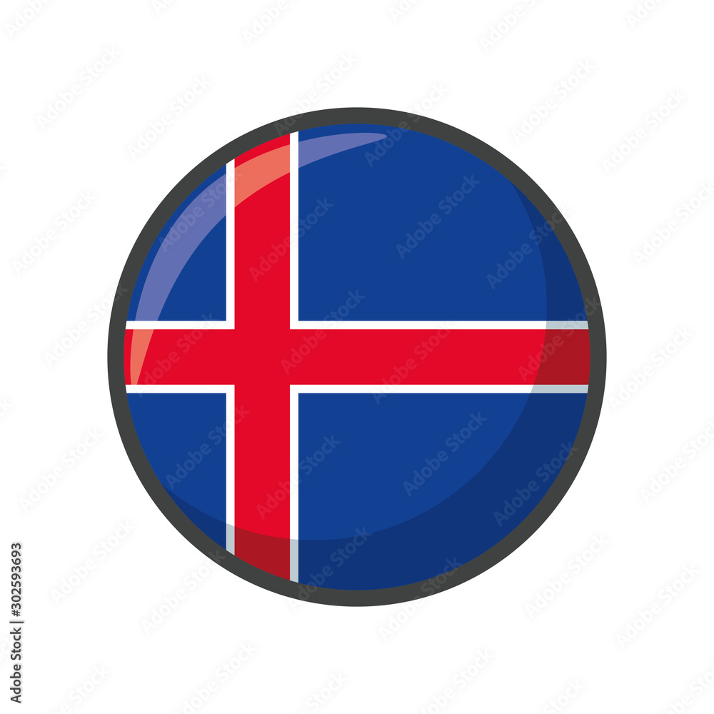 Isolated iceland flag icon block design