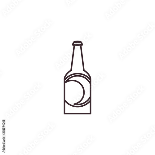 Isolated drink bottle icon line design