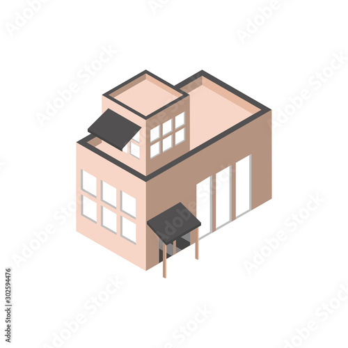 building facade urban structure isometric style