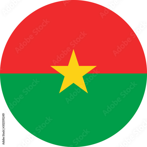 Burkina Faso round flag icon vector