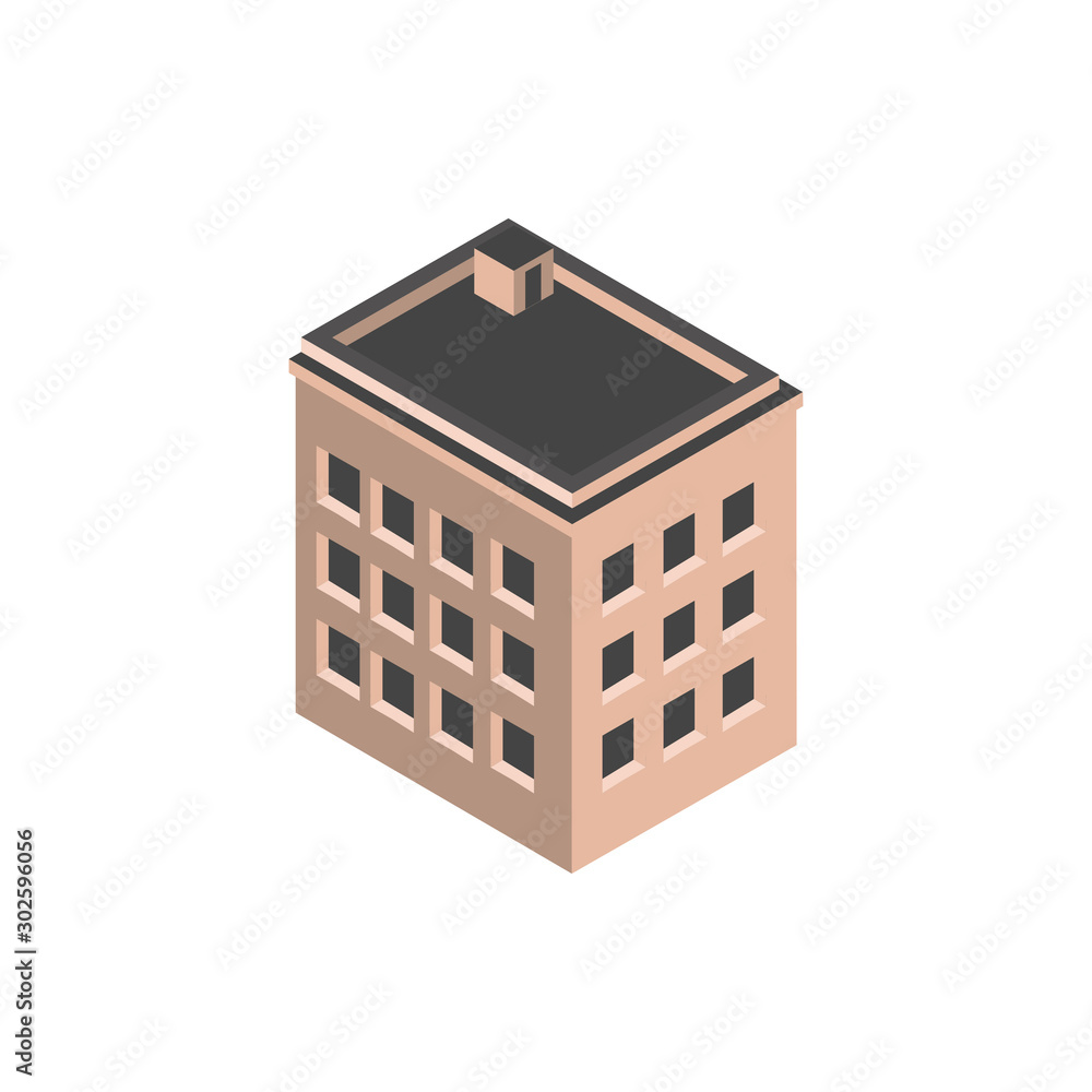 urban building isometric style icon urban building isometric style icon