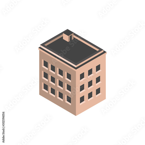 urban building isometric style icon