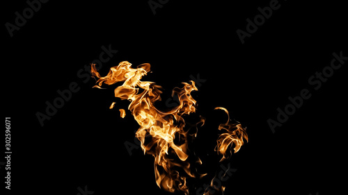 Fire flames on black background. fire on black background isolated. fire patterns