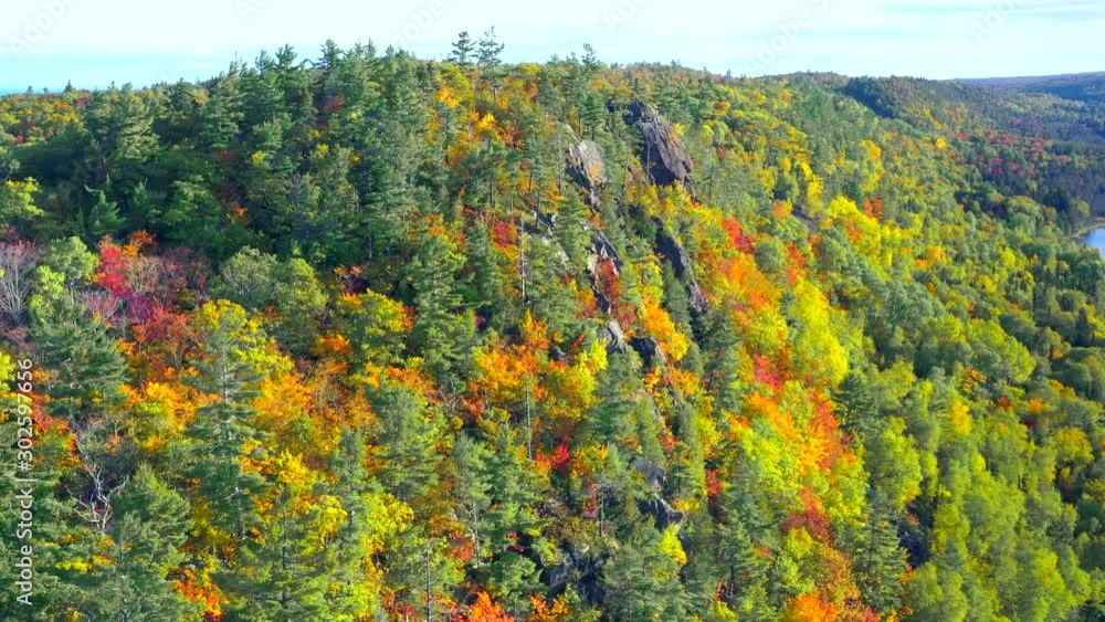 Unbeatable Autumn Scenery, Forests and Cliffs of Michigan's Upper Peninsula, Fall Colors, Aerial Drone View. Unbeatable Autumn Scenery, Forests and Cliffs of Michigan's Upper Peninsula, Fall Colors, Aerial Drone View.