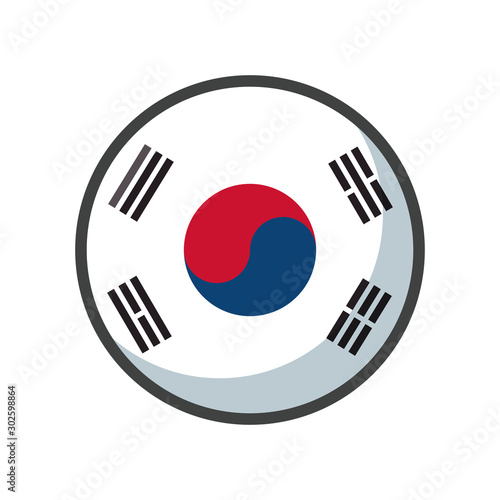 Isolated south korea flag icon block design