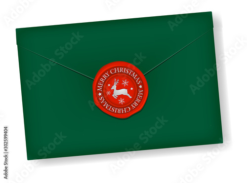 Letter and sealing wax (reindeer  mark) vector illustration / christmas color (silver)