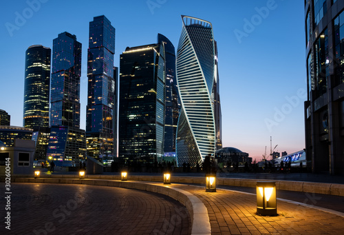 moscow city at night