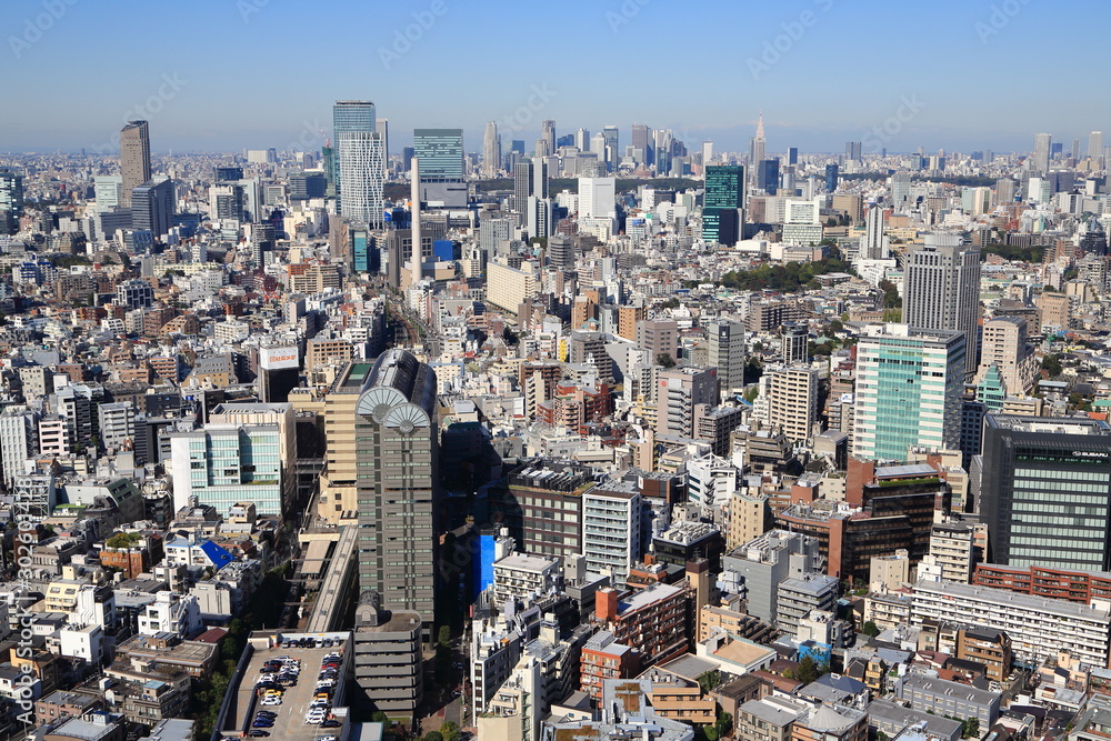 Fototapeta premium 上空から見る渋谷区恵比寿の風景