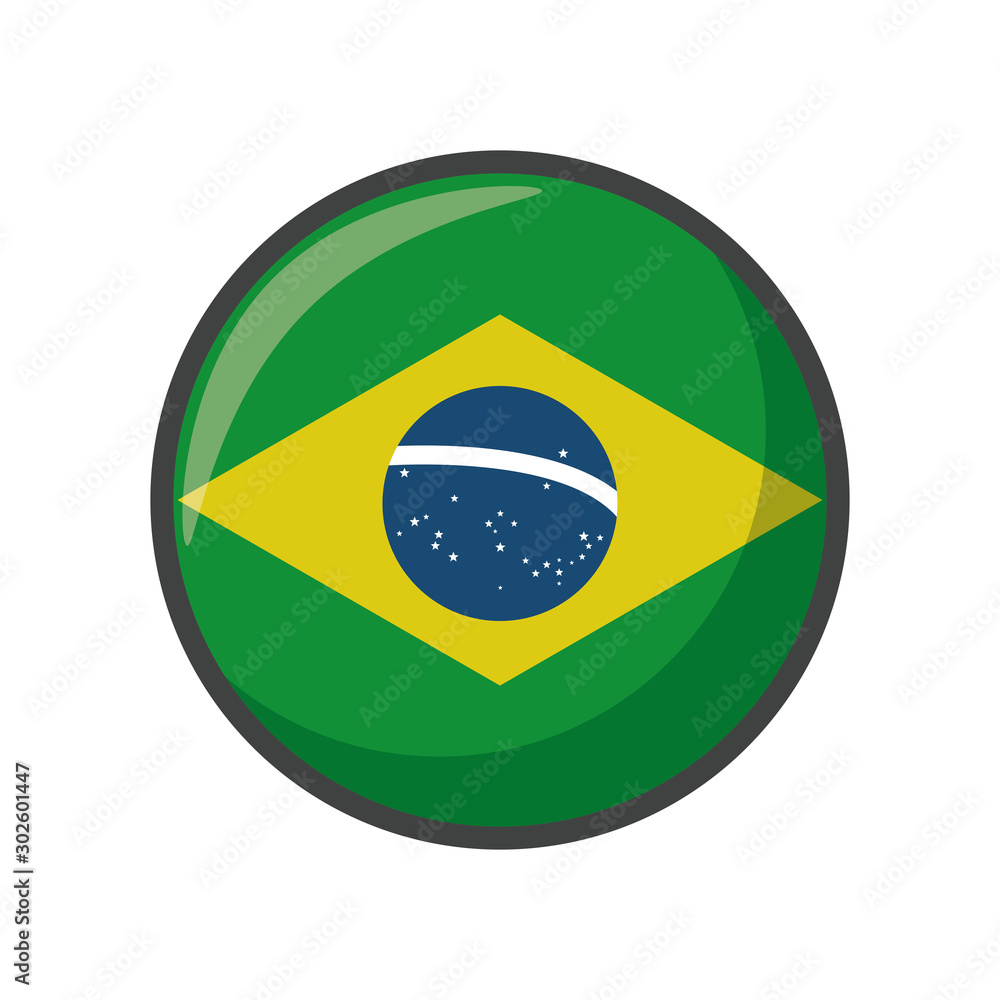 Fototapeta premium Isolated brazil flag icon block design