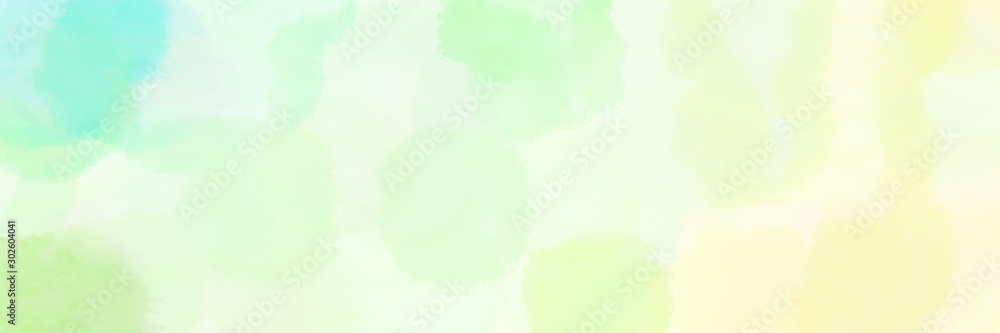 abstract confetti bubbles banner beige, pale turquoise and tea green background with space for text or image
