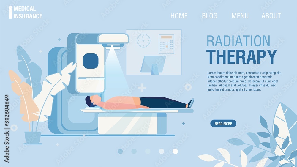 Flat Landing Page Offering Radiation Therapy Service. Cancer Treatment ...
