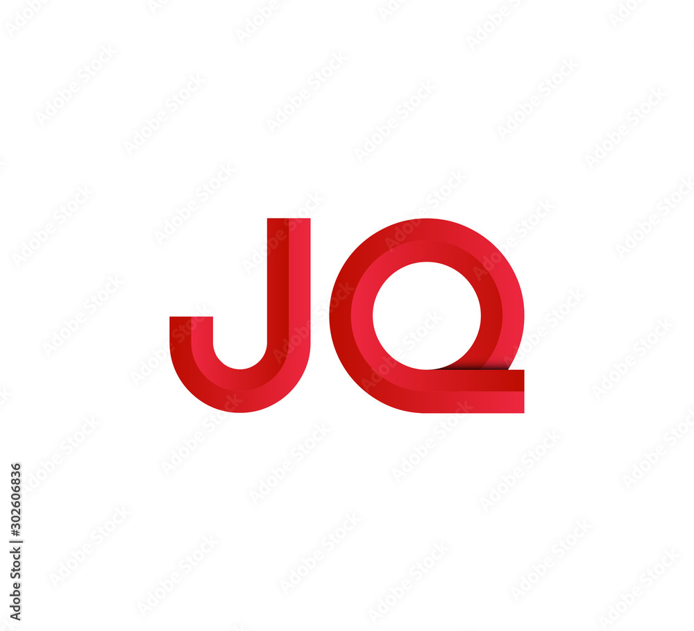 Initial two letter red 3D logo vector JQ Initial two letter red 3D logo vector JQ