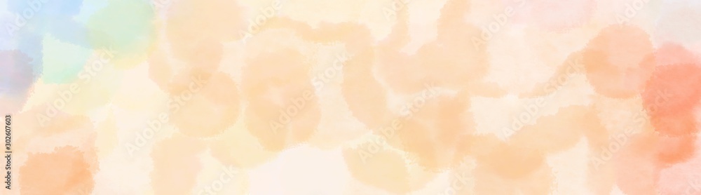 abstract magic bubbles wide banner. bisque, blanched almond and light salmon background with space for text or image