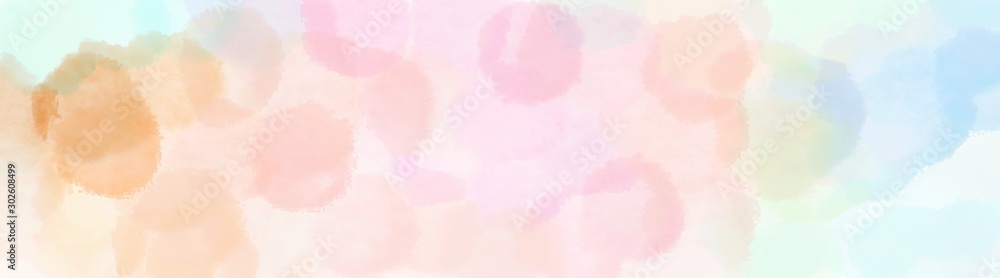abstract round bubbles wide banner. linen, burly wood and skin background with space for text or image