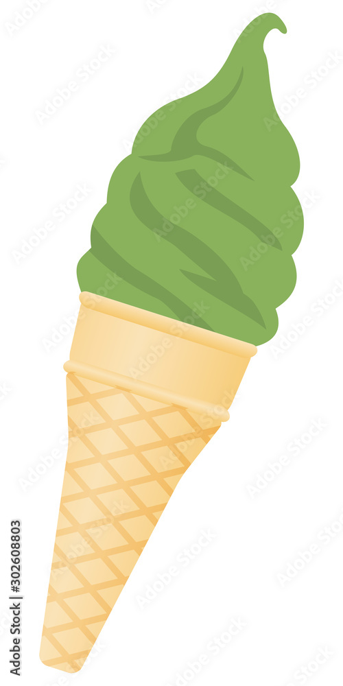 抹茶味のソフトクリームのイメージイラスト Stock Vector Adobe Stock
