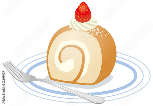ロールケーキのイメージイラスト