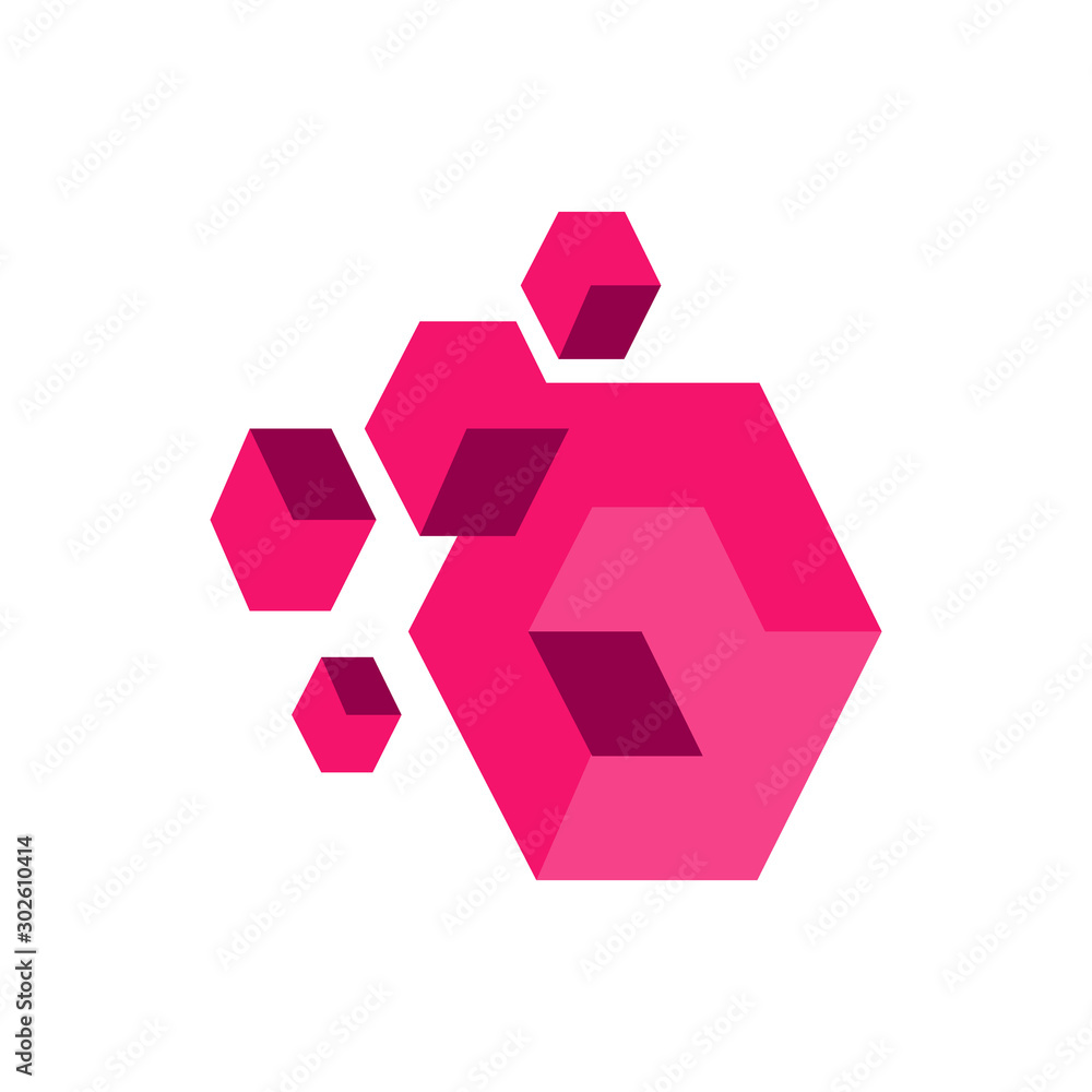 3D abstract square cube stacked boxes logo symbol icon template Vector illustration 3D abstract square cube stacked boxes logo symbol icon template Vector illustration