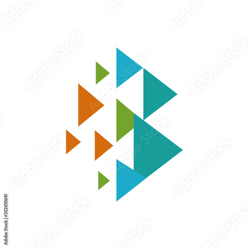 Abstract Triangle Logo Design Template isolated on a white background