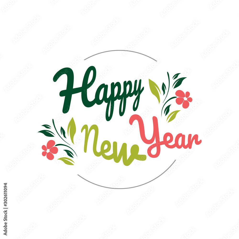 Fototapeta premium Happy New Year 2020 on White Background.