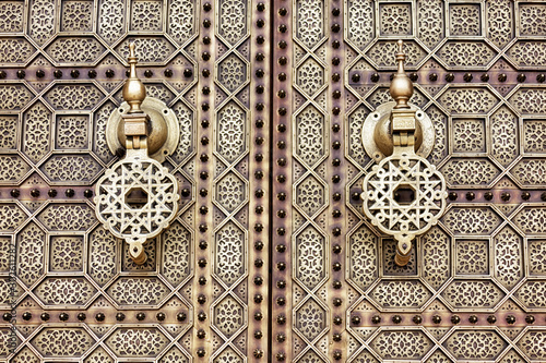 Door detail near the Mausoleum of Mohammed V in Rabat, Morocco.