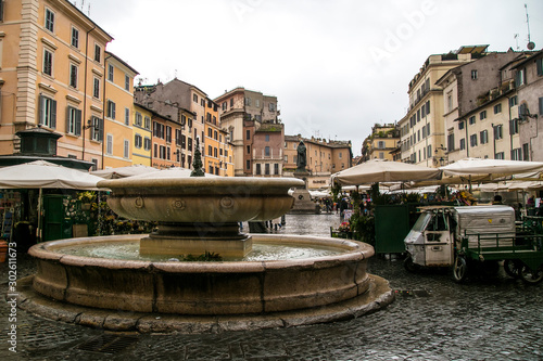 Vászonkép Campo de Fiori in Rome, maybe its best market place