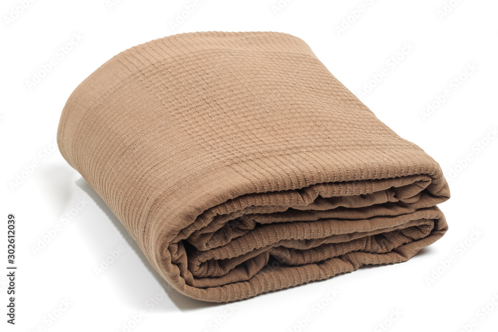 Beige Blanket isolated on white background. Beige Blanket isolated on white background.