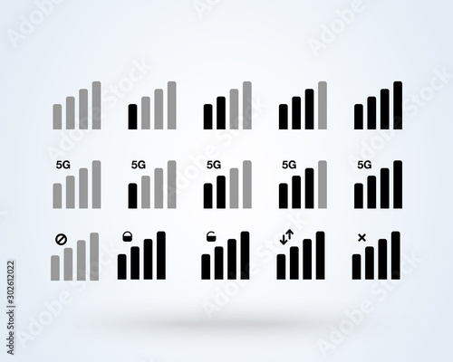 Phone signal  bar. Simple vector modern icon design illustration.