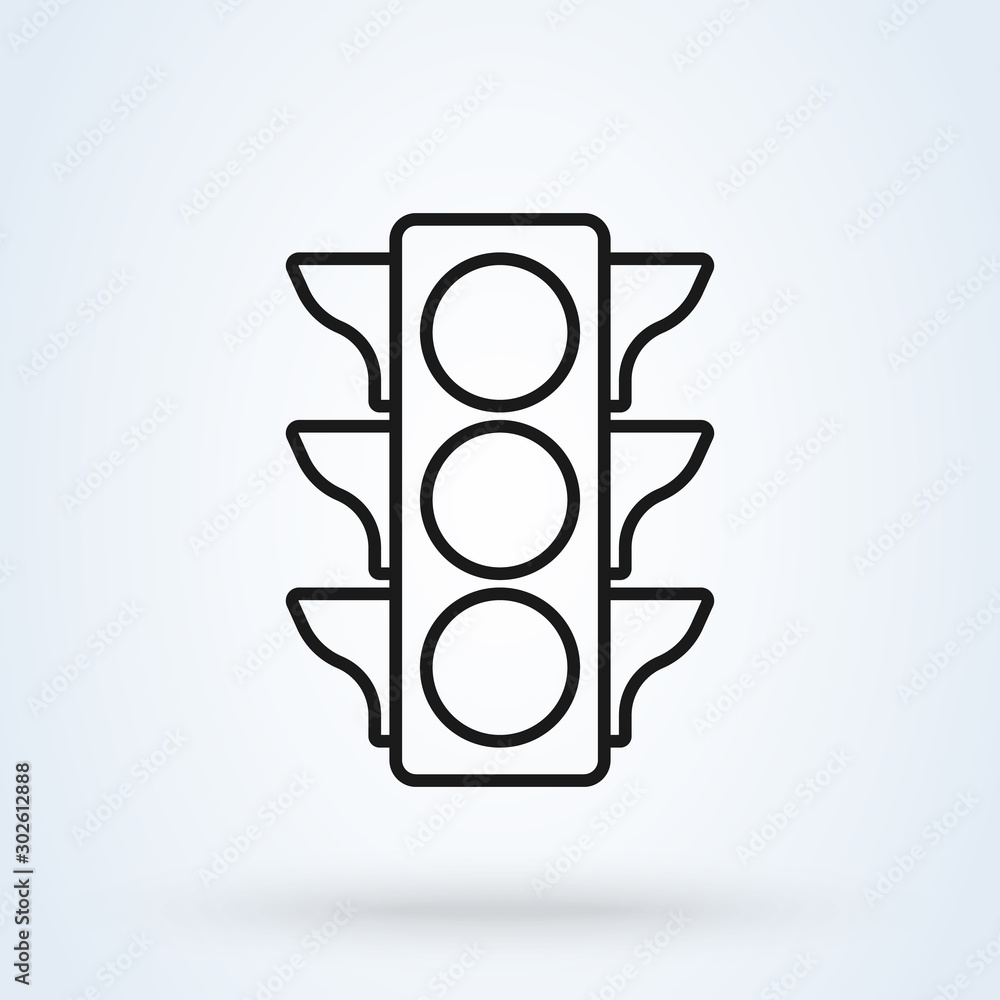 Traffic light. line art Simple vector modern icon design illustration