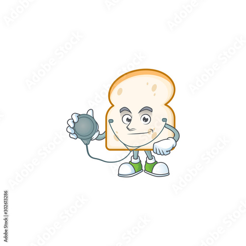 slice white bread with a doctor character