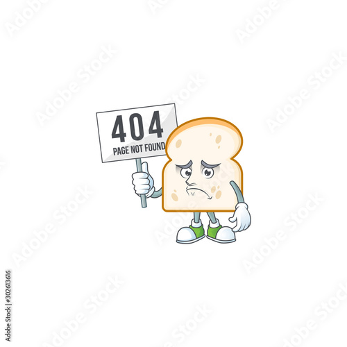 Cartoon a slice white bread with pouting bring board.