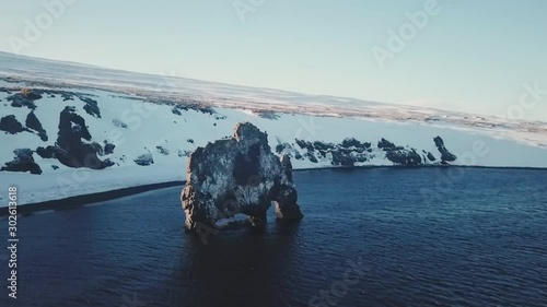 Winter Aerial View Of The Hvitserkur Rock Formation In Iceland 1