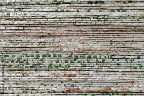 abtract Texture background of Pile thatched roof made from nipa palm leaves photo