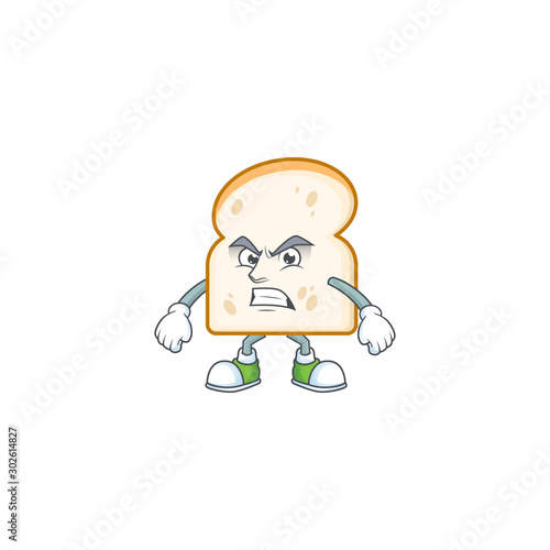 Character annoyed in the slice white bread
