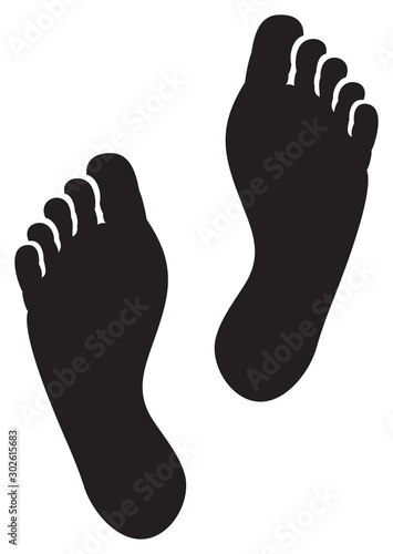 two black man footprints vector illustration