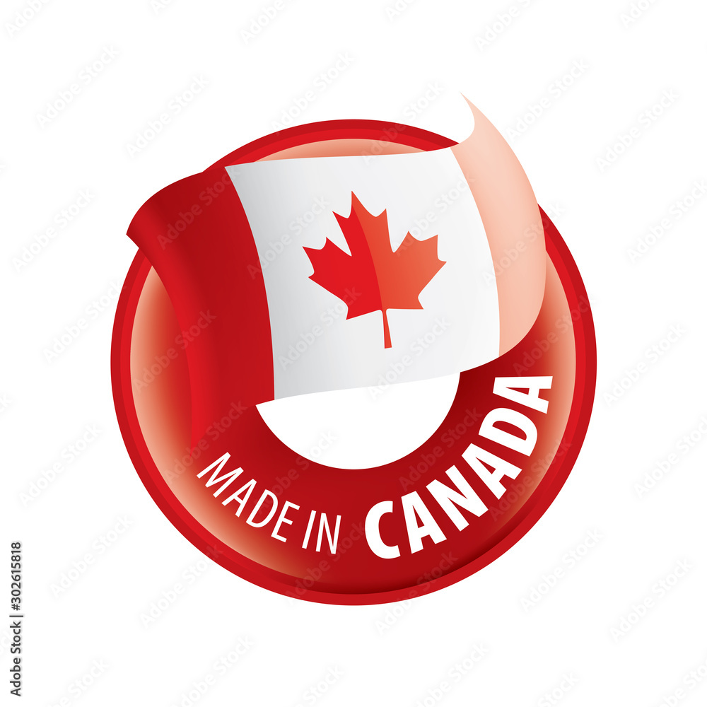 Fototapeta premium Canada flag, vector illustration on a white background