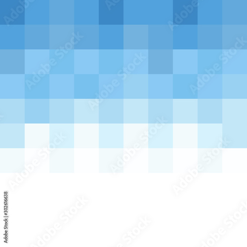 Monochrome blue halftone geometric square pattern. Vector background