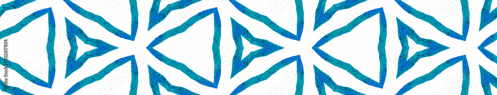 Blue kaleidoscope Seamless Border Scroll. Geometri Blue kaleidoscope Seamless Border Scroll. Geometri