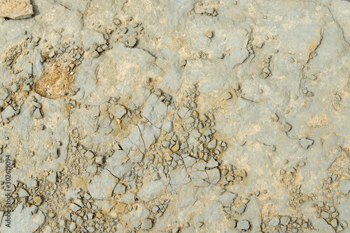 Obraz na plátně Clay earth and soil covered with dried silt
