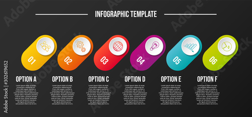 Chart with colorful business icons - infographic template. Vector