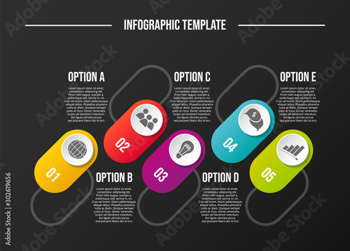 Colorful infograph with business symbols. Vector